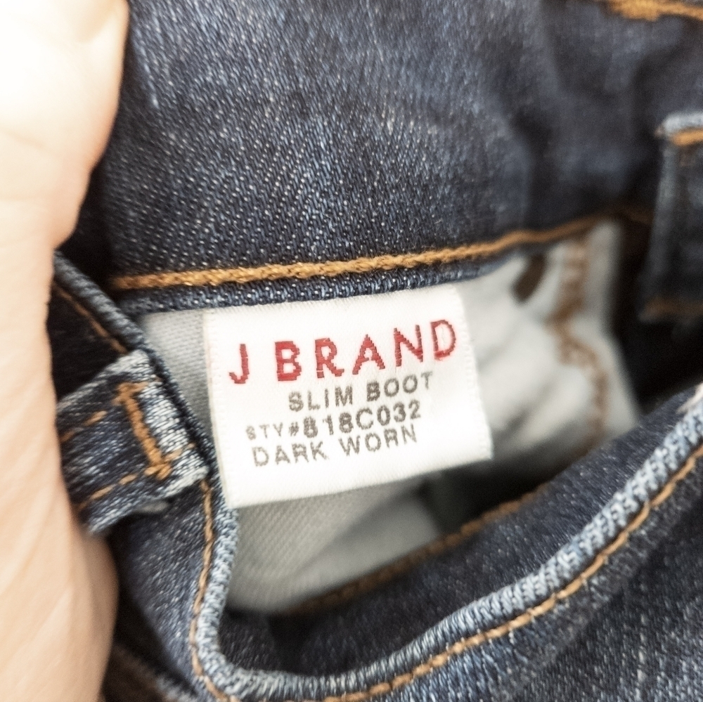 J Brand Slim bootcut Jeans y2k style Dark worn size 25 - Picture 9 of 10